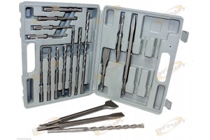 17 PC DRILL BITS & CHISEL SDS PLUS ROTARY HAMMER BITS